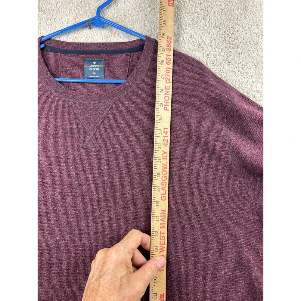 Member's Mark Heathered Pullover XXL Port Burgundy Crewneck Dadcore Casual Relax